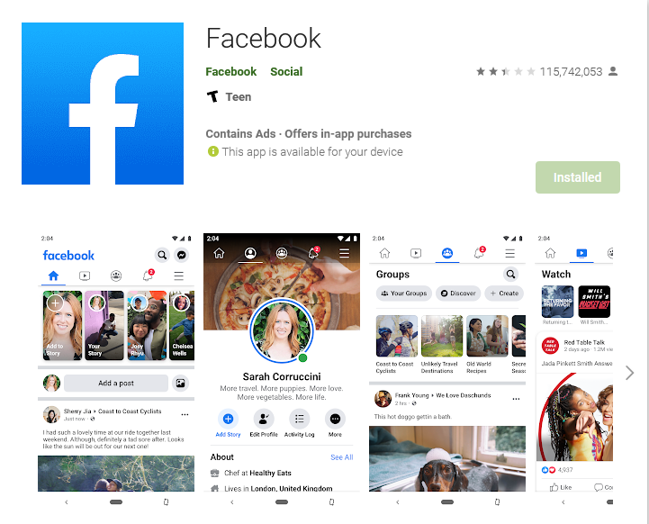 Facebook Rating Drop on app stores